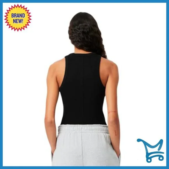 Slim Fit Tank Top 100% Organic Cotton Ribbed Texture Embroidered Logo
